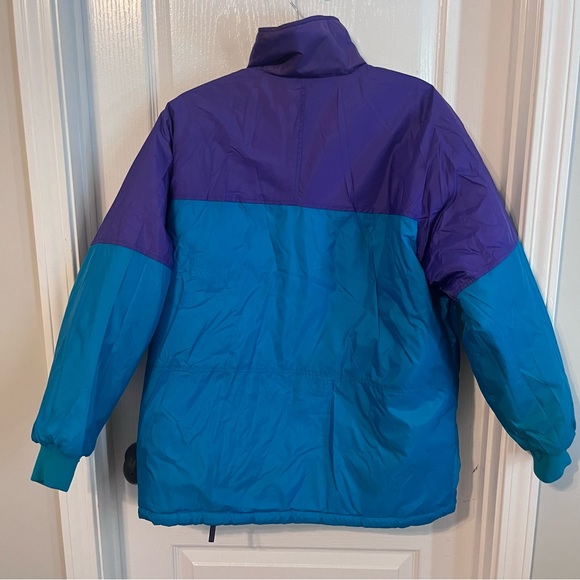 Vintage 90s Columbia Reversible Purple Teal Ski Snow Winter Jacket Coat XL - Picture 11 of 11